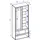 MID.YOU Vitrine IMAGE 80 x 191 x 40 cm Weiß