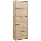 [en.casa] Sykkylven 169 x 60 x 24 cm mit 5 Klappen Sonoma-Eiche beige / beige