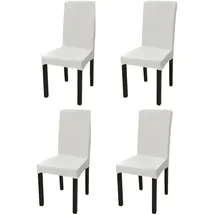 vidaXL Stretch-Stuhlhussen Gerade 4 Stk. Creme