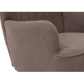 Mendler Lounge-Sessel HWC-K37 Bouclé 75 x 80 x 75 cm hellgrau mit Kissen