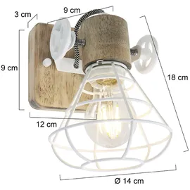 Steinhauer Retro Wand Lampe (1578W) weiß