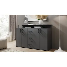 Die Möbelfundgrube Highboard 139 x 90 x 34 cm Anthrazit