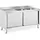 Royal Catering Spülenschrank - 2 Becken - - Edelstahl - 400 x 60 cm