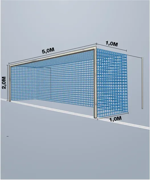 Cawila Tornetz 5,15x2,05m | Tiefe 1,0x1,0m | Maschenweite 12cm | Stärke 4mm | blau