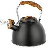 CRROEL Flötenkessel, 3liter wasserkessel, Pfeifkessel aus Edelstahl, Moderne Wasserkessel Induktion für Gasherd, Keramikofen, Induktionskochfeld