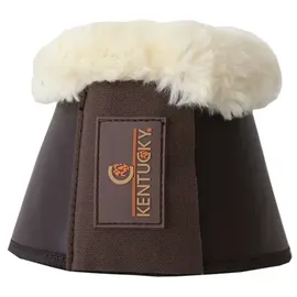 Kentucky Hufglocken Leder mit Fell M Weiß