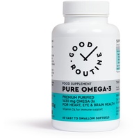 PURE OMEGA-3 (60 Weichkapseln) - Premium-Nahrungsergänzungsmittel für die Gesundheit von Herz, Gehirn und Augen, Omega-3-Fettsäuren, Premium Purified, hoch resorbierbar, 1 Monatspackung