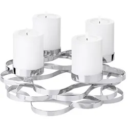 EDZARD Adventskranz Alita (Ø 25 cm), silberfarben, Edelstahl vernickelt