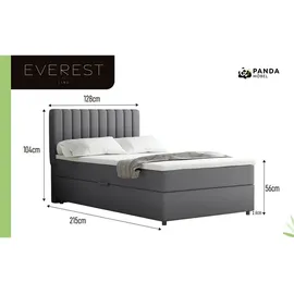 panda möbel Boxspringbett Everest, mit Bettkasten und Topper-dunkelgrau