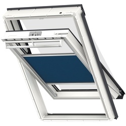 VELUX Vorteils-Set Hitzeschutz Plus FOP Manuell Uni Blau/Schwarz 1156, 66x98 cm (FK04), GGU,Manuell,VELUX,weiße Schiene