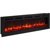 Elektrokamin, Schwarz, Metall, 153x43x15 cm, Fernbedienung, Flammeneffekt separat schaltbar, Überhitzungsschutz, Thermostat, Dimmer, Freizeit, Heizen & Kühlen, Elektrokamine