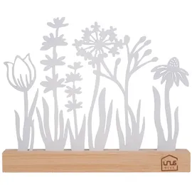 UNUS Aufsteller Blumenwiese Weiß Holz/Metall