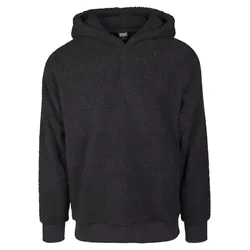 Sweatshirt URBAN CLASSICS "Urban Classics Herren Sherpa Hoody", Herren, Gr. L, schwarz, 100% Polyester, unifarben, Langarm, Sweatshirts