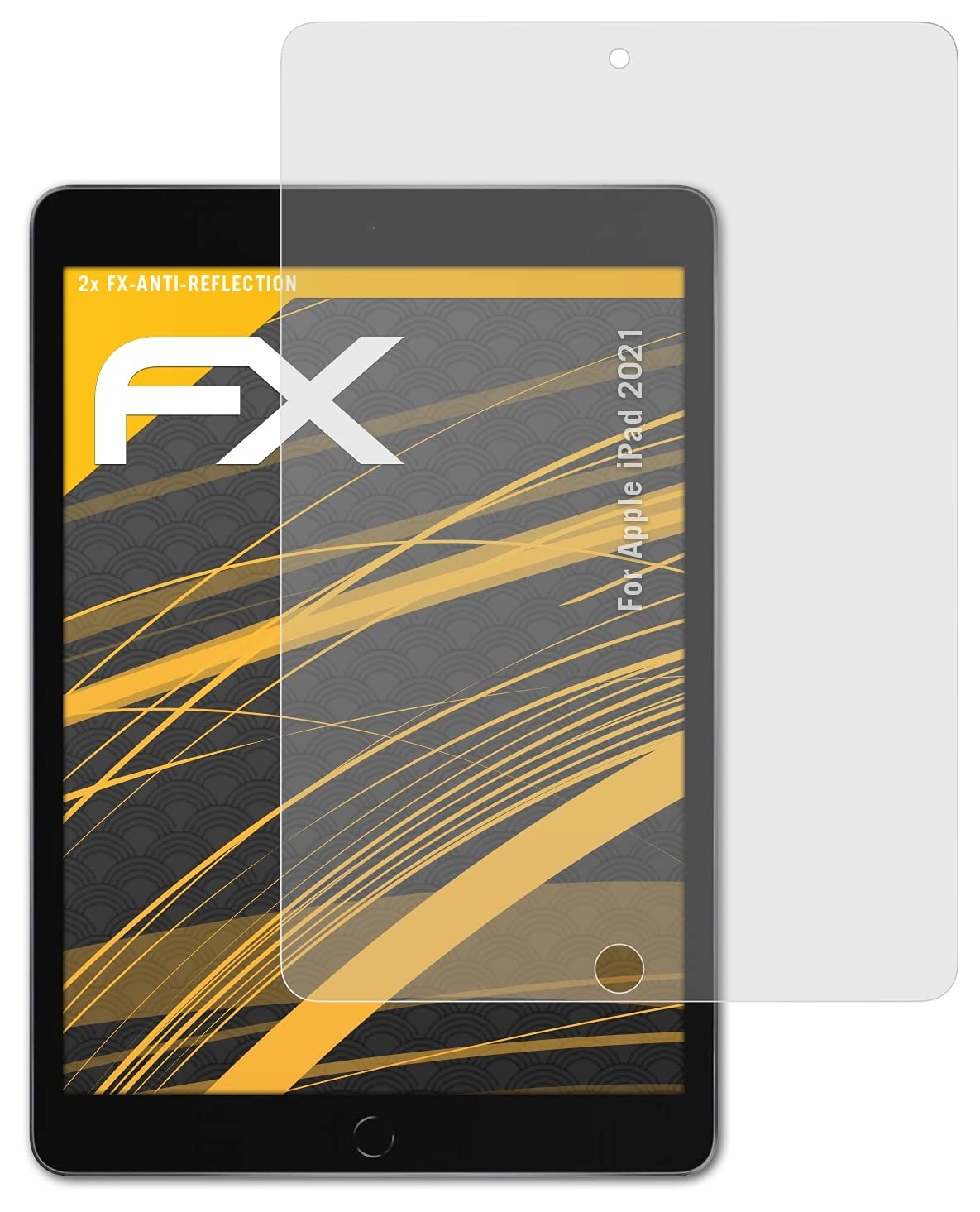 atFoliX Panzerfolie kompatibel mit Apple iPad 2021 Schutzfolie, entspiegelnde und stoßdämpfende FX Folie (2X)