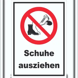 Schuhe ausziehen Schild A4 (210x297mm)