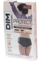 DIM Protect Culotte de règles Lavable - Boxer Coton bio Flux Abondant 48/50 Menstruelle