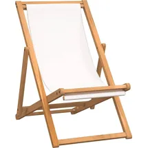 vidaXL Liegestuhl Teak 56 x 105 x 96 cm creme