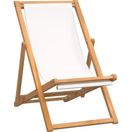 vidaXL Liegestuhl Teak 56 x 105 x 96 cm creme