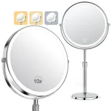 Schminkspiegel mit Beleuchtung, Kosmetikspiegel Vergrößerungsspiegel Mit Lich...