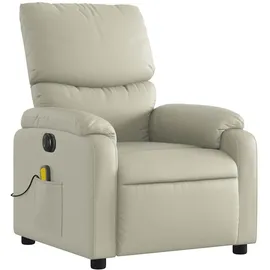 vidaXL Massagesessel Elektrisch Kunstleder 99 x 99 x 99 cm Creme mit Fernbedienung