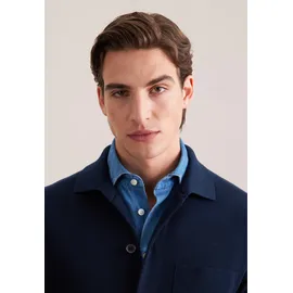 Seidensticker Strickjacke "Schwarze Rose", Herren, Gr. XXL, blau (dunkelblau), 100% Baumwolle, unifarben, regular fit, Strickjacken Strickjacke, 1/1 Kragen Uni