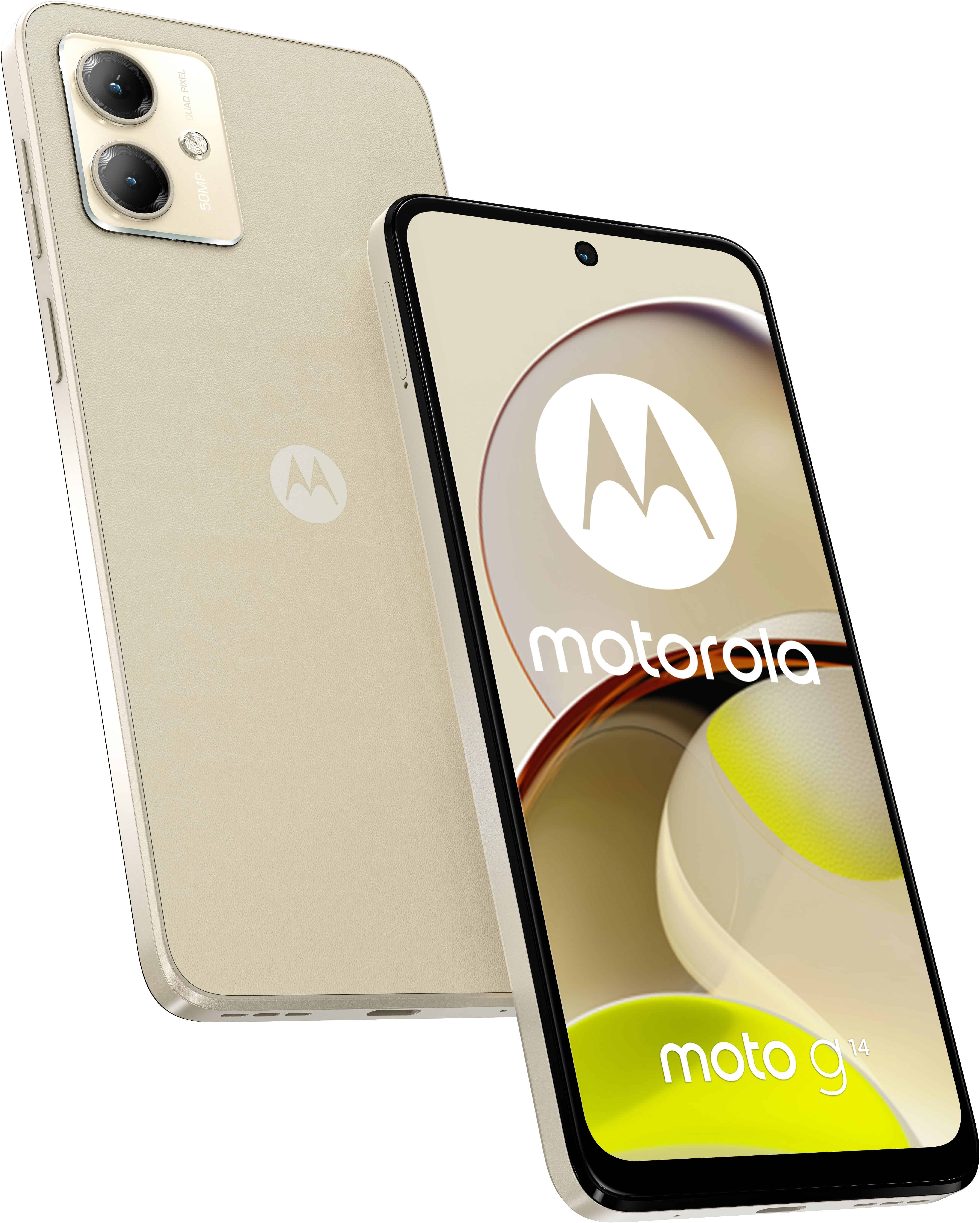 Moto G14 4G Smartphone 16,5 cm (6.5 Zoll) 256 GB Android 50 MP Dual Kamera Dual Sim (Butter Cream) (Versandkostenfrei)