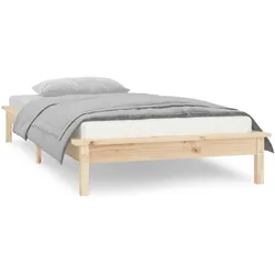 vidaXL Massivholzbett mit LEDs 100x200 cm