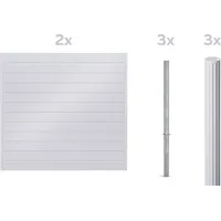 GAH Alberts Zaun Set 400 x 180 cm Weiß/Aluminium