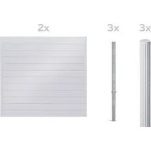 GAH Alberts Zaun Set 400 x 180 cm Weiß/Aluminium