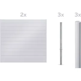 GAH Alberts Zaun Set 400 x 180 cm Weiß/Aluminium