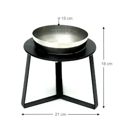 DanDiBo Ambiente Blumenhocker 18 x 34 cm Schwarz Silber