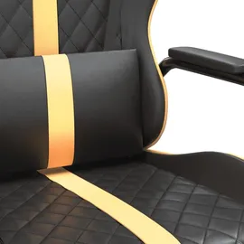 vidaXL Gaming-Stuhl Kunstleder Gold und Schwarz