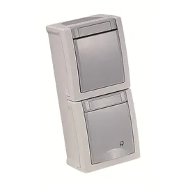 HHG Kombination Wechselschalter/Steckdose IP54 Grau