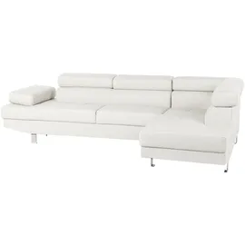 Beliani Eckcouch Kunstleder 5-Sitzer Weiß