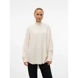 Vero Moda VMPLAZA LS HIGHNECK Long Pullover Beige M
