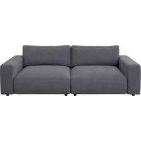 Big-Sofa MUSTERRING "LUCIA", grau (stone crona), B:252cm H:81cm T:124cm, Flachgewebe FLORIS (100% Polyester);Flachgewebe VALMONT (60% Baumwolle/ 40% Leinen);Microfaser CRONA (100% Polyester), Sofas, Big-Sofa, in vielen Qualitäten und 4 unterschiedlichen Nähten, 2,5-Sitzer