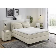 Jockenhöfer Gruppe Boxspringbett »Paulina, inkl. Topper und Kissen, Härtegrade wählbar« 140x200 cm oder 180x200cm, beige