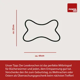 POWER INN Leseknochen 44 x 23 cm Grau-Gelb