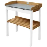 AXI Pflanztisch mit 2 Schubladen Braun Weiß 76 cm x 37 cm 92 cm