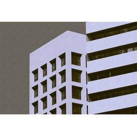 living walls Fototapete Walls by Patel Skyscraper 1 glatt, (4 St), grau schwarz Braun 4,00m x 2,70m FSC®