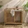 home24 Gartenspültisch / Akazie Massiv | Beige - Braun/Weiß/Grau