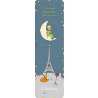 Lesezeichen aus Papier, Motiv: KIUB Der kleine Prinz auf dem Mond, Eiffelturm (54 x 172 mm)