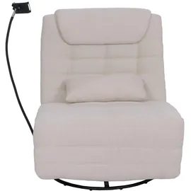 Mendler Relaxsessel HWC-P92 Chenille 82 x 96 x 82 cm creme-weiß drehbar mit Kippfunktion