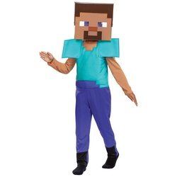 Metamorph Kostüm Minecraft – Steve Kostüm für Kinder, Das Kostüm für mehr Pixel im Real Life! blau 110-116