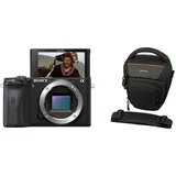 Sony Alpha 6600 | APS-C Spiegellose Kamera (Schneller 0,02s Autofokus, optische 5-Achsen-Bildstabilisierung im Gehäuse) + Tasche LCS-AMB