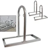 Baumarktplus 2 x Fahrradanlehnbügel 90 x 84 cm Stahl feuerverzinkt Ø 49 mm grau freistehend Fahrradständer Parker Typ u