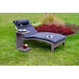 MX Gartenliege 3tlg. Andalusia Beistelltisch Auflage Rattanliege Relaxliege