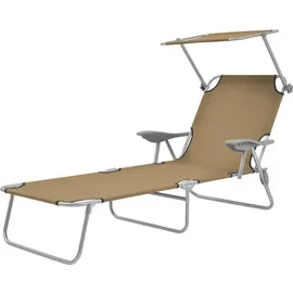 furnicato Sonnenliege 189 x 58 x 27 cm Taupe