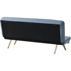 Beliani Schlafsofa Stoff 2-Sitzer Blau