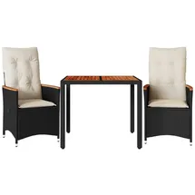 vidaXL Bistro-Set 3-tlg. Schwarz